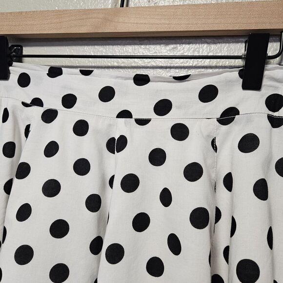 Amanda + Chelsea Skirt Size 10 White with Black Polka Dots Zip Up Back - Picture 2 of 10